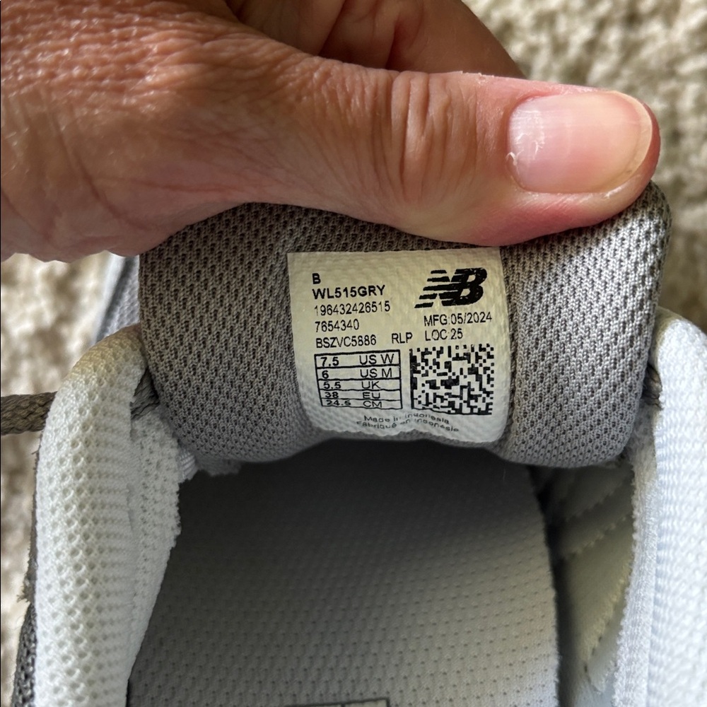 New Balance 515 Gray & White Athletic Shoes; Size 7.5 M - Picture 6 of 7